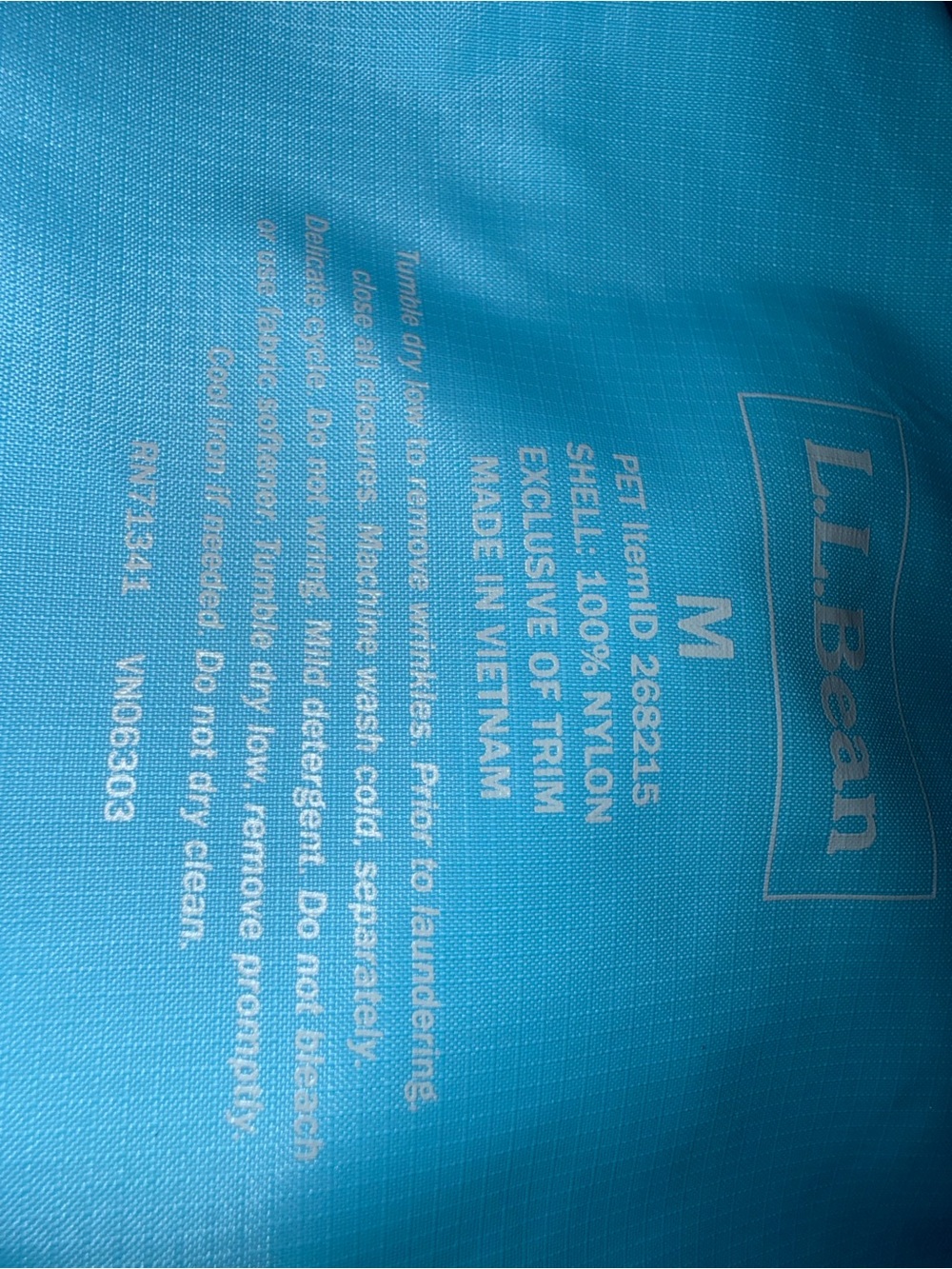 L.L.Bean Light Blue Women's Rain Jacket - Picture 2 of 5